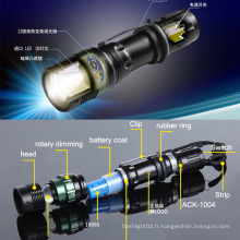 Brighter Rechargeable 150 Lumens Zoom imperméable à l&#39;eau Q5 LED Torch Flashlight (T820)